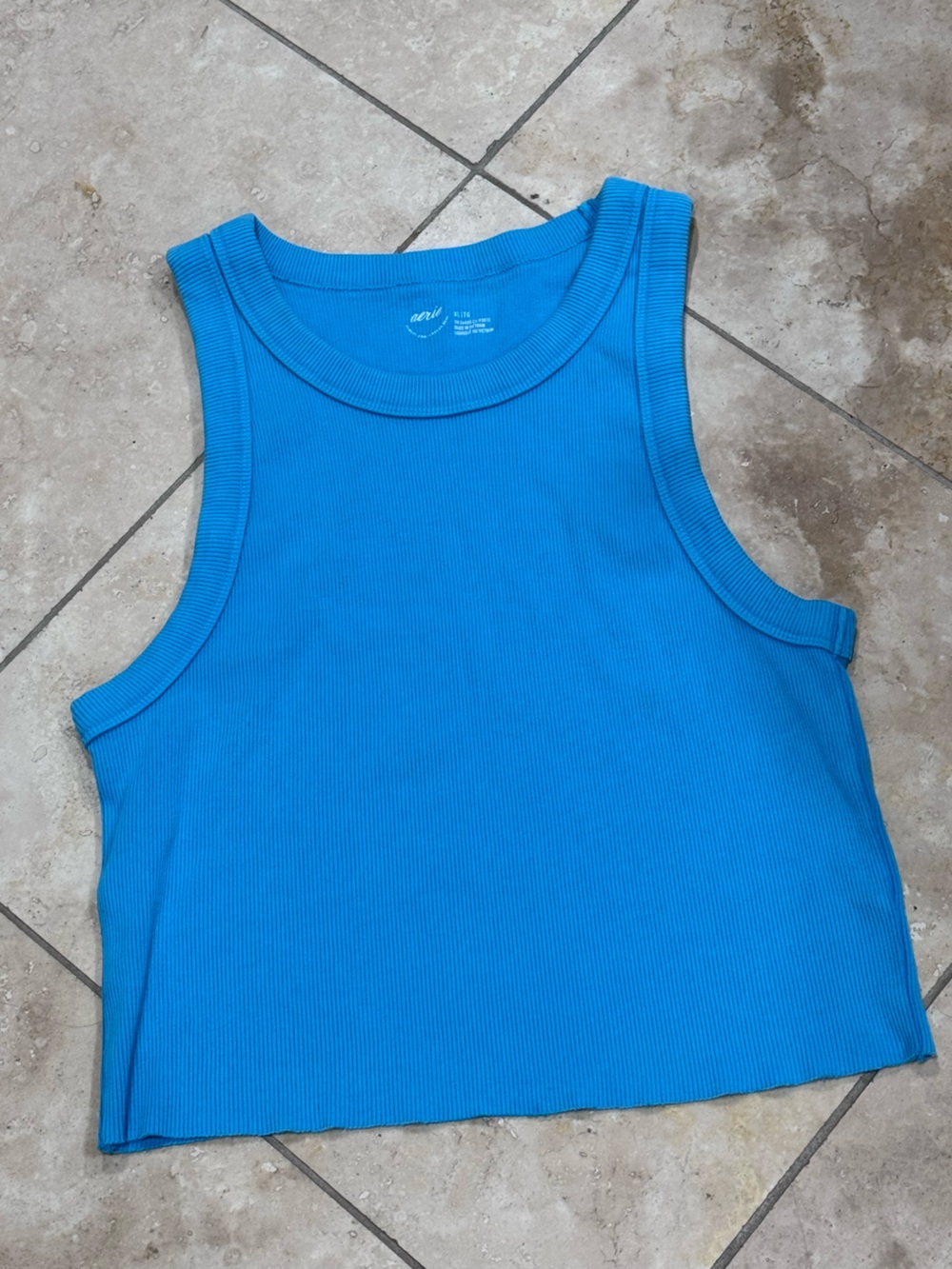 Aerie Bright Blue Ribbed Tank Top